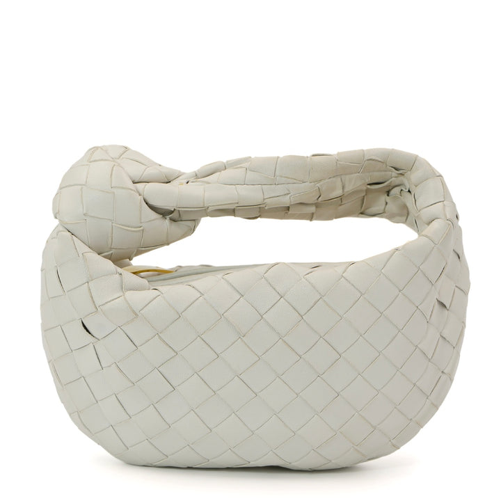 Bottega Veneta Mini Jodie Chalk White Lambskin Leather Handbag