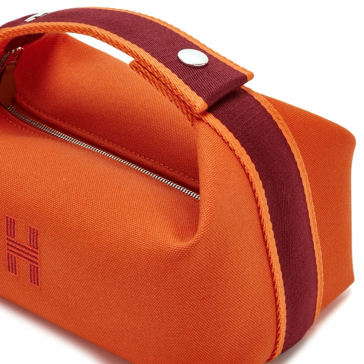 Hermès Bride-a-Brac Large Case in Orange Feu Canvas with Embroidered H Logo - Gemaee  UAE