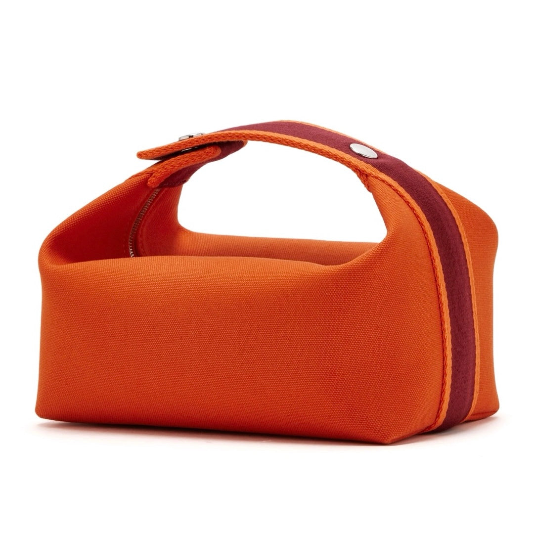 Hermès Bride-a-Brac Large Case in Orange Feu Canvas with Embroidered H Logo - Gemaee  UAE