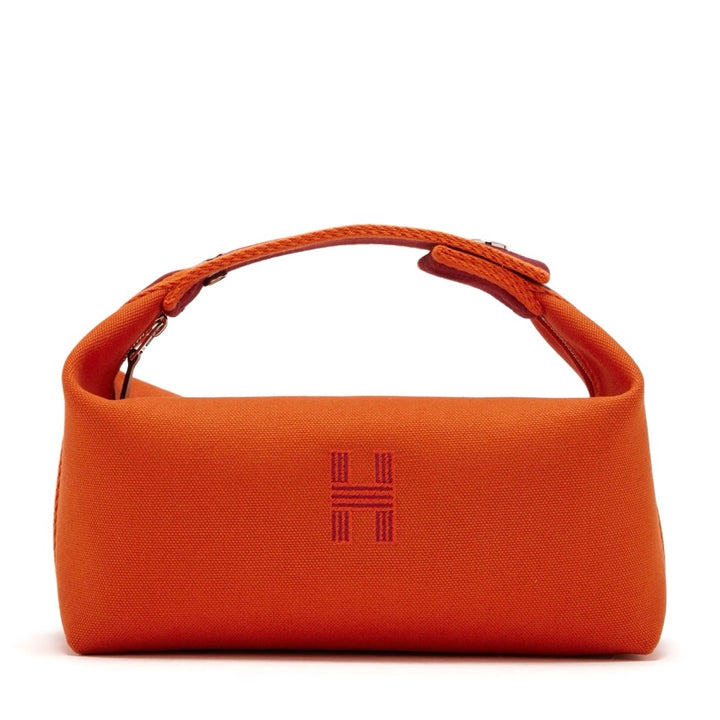 Hermès Bride-a-Brac Large Case in Orange Feu Canvas with Embroidered H Logo - Gemaee  UAE