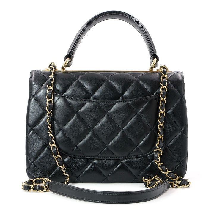 Chanel Black Lambskin Flap Bag with Top Handle