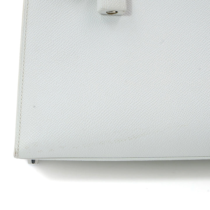Hermès Kelly 28 Sellier White Epsom Leather with Palladium Hardware Handbag