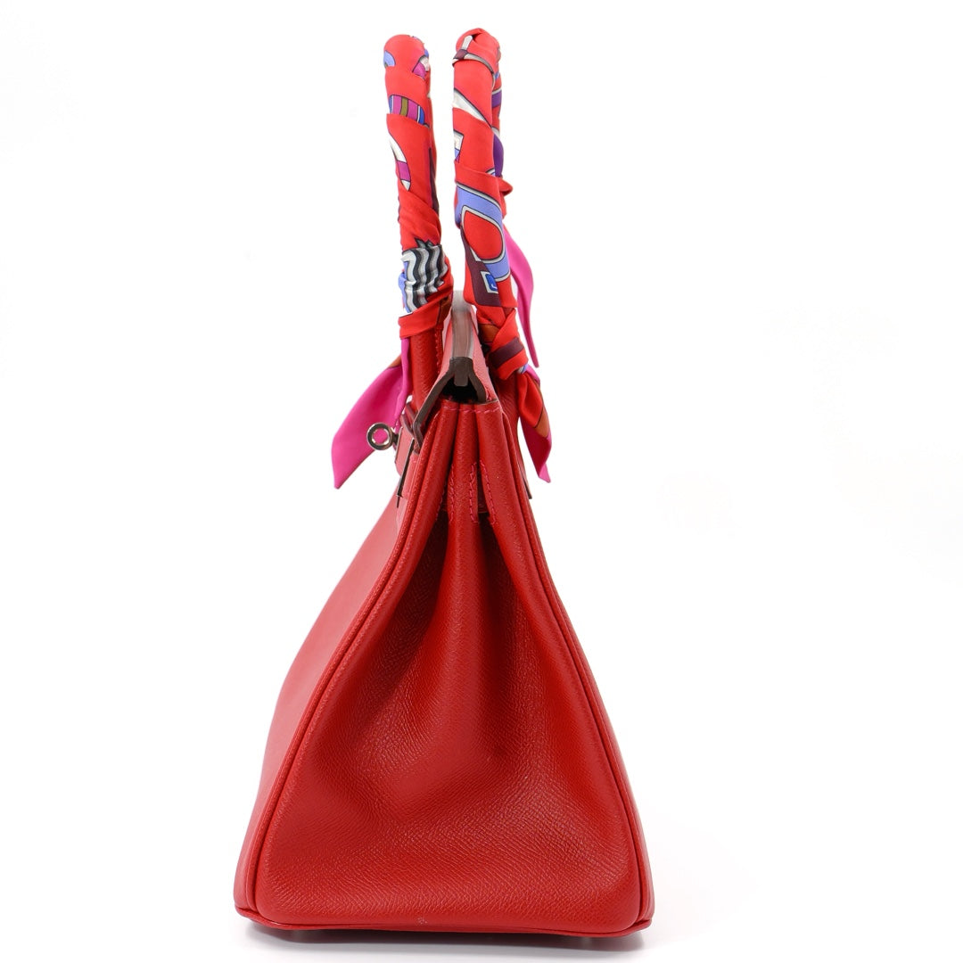 Hermès Birkin 30 Rouge de Coeur Veau Epsom Leather with Palladium Hardware Handbag