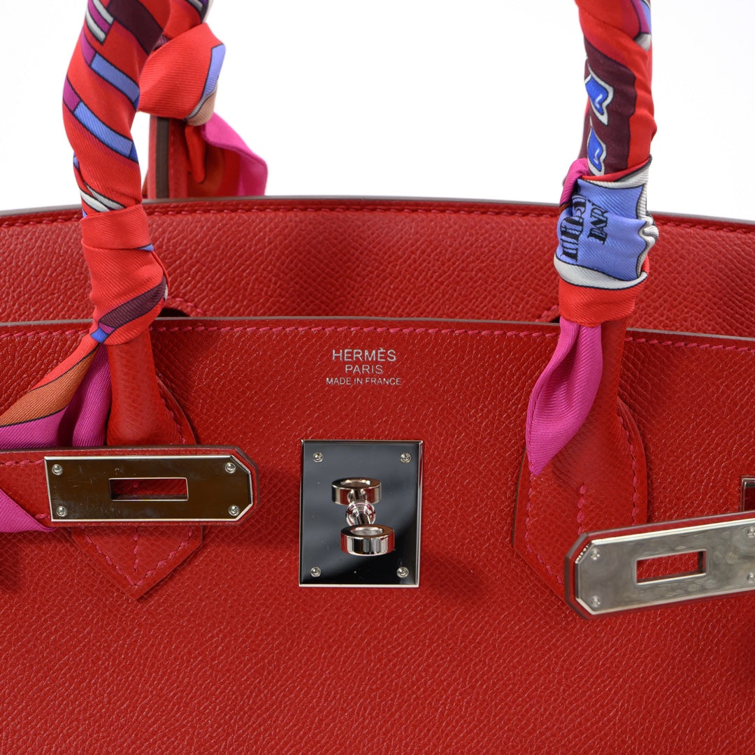 Hermès Birkin 30 Rouge de Coeur Veau Epsom Leather with Palladium Hardware Handbag