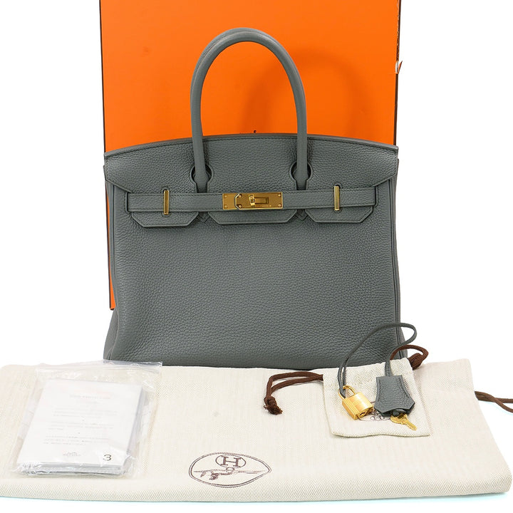 Hermès Birkin 30 in Vert Amande Veau Togo Leather with Gold Hardware Handbag