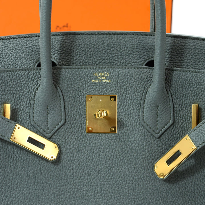 Hermès Birkin 30 in Vert Amande Veau Togo Leather with Gold Hardware Handbag