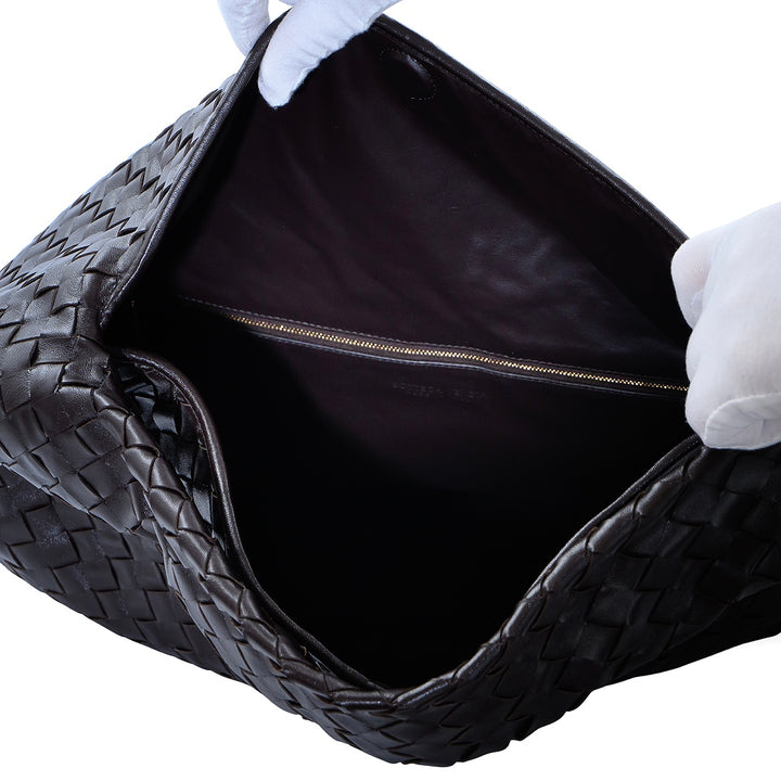 Bottega Veneta Large Hop Bag in Fondant Brown Intrecciato Leather