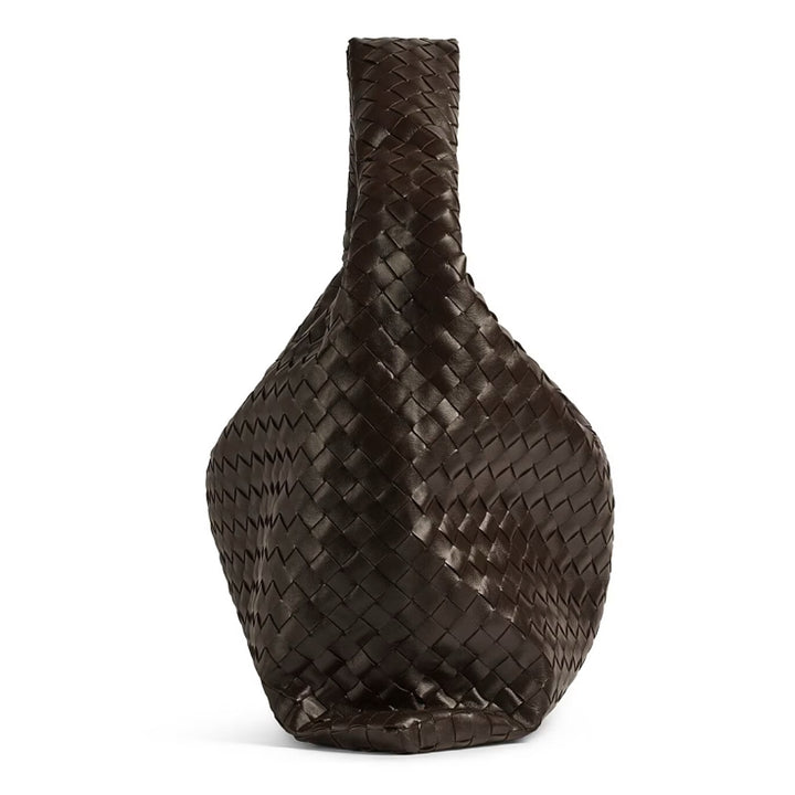 Bottega Veneta Large Hop Bag in Fondant Brown Intrecciato Leather