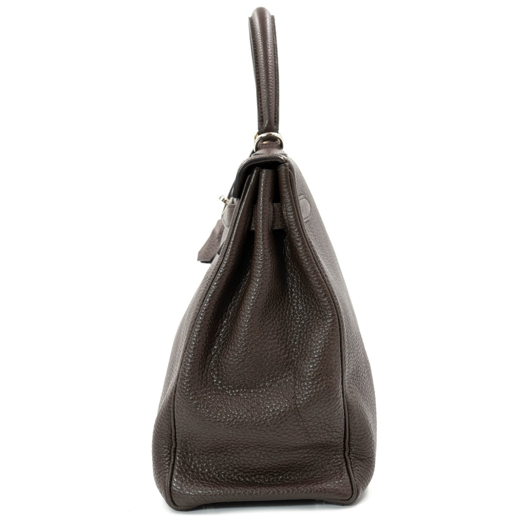 Hermès Kelly 35 Bag in Ébène Togo Leather with Palladium Hardware - Gemaee  UAE