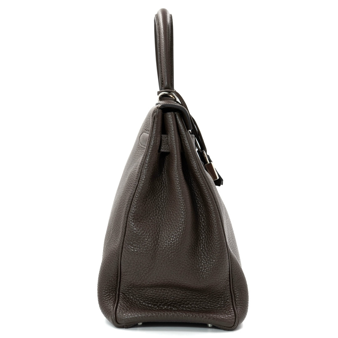 Hermès Kelly 35 Bag in Ébène Togo Leather with Palladium Hardware - Gemaee  UAE