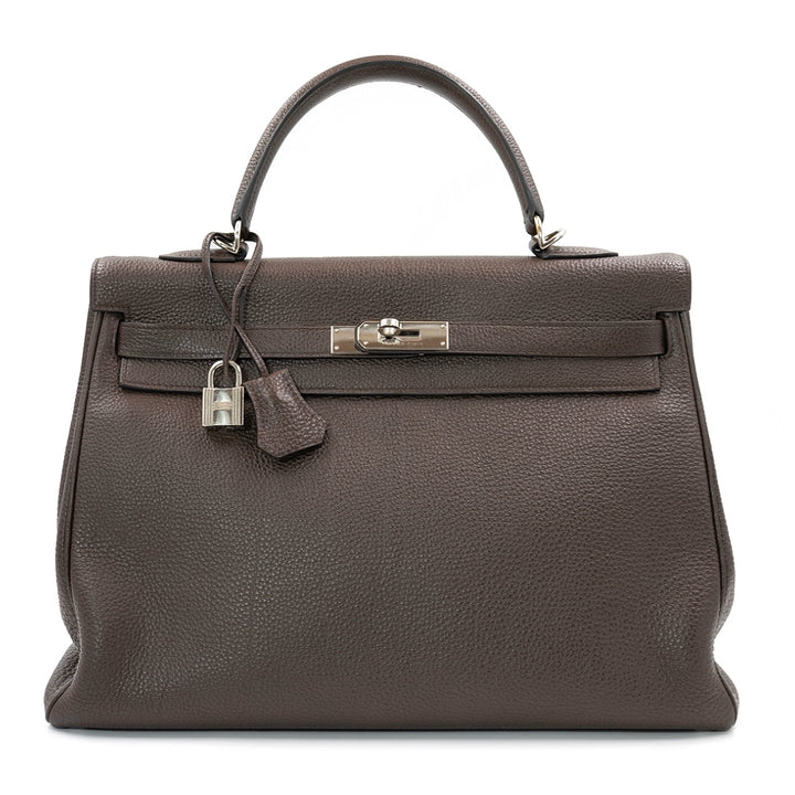 Hermès Kelly 35 Bag in Ébène Togo Leather with Palladium Hardware - Gemaee  UAE