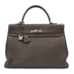 Hermès Kelly 35 Bag in Ébène Togo Leather with Palladium Hardware