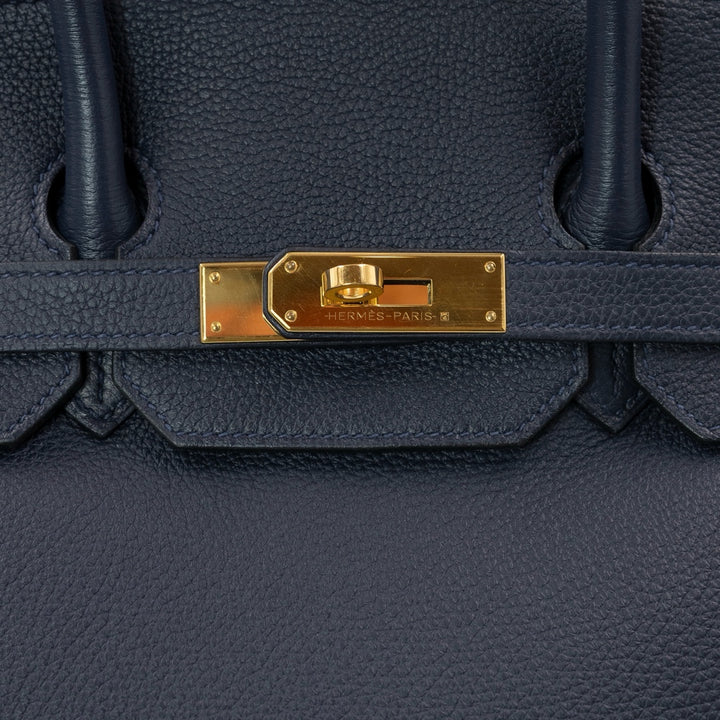 Hermès Birkin 35 bag in Bleu Nuit Togo leather with gold hardware - Gemaee  UAE