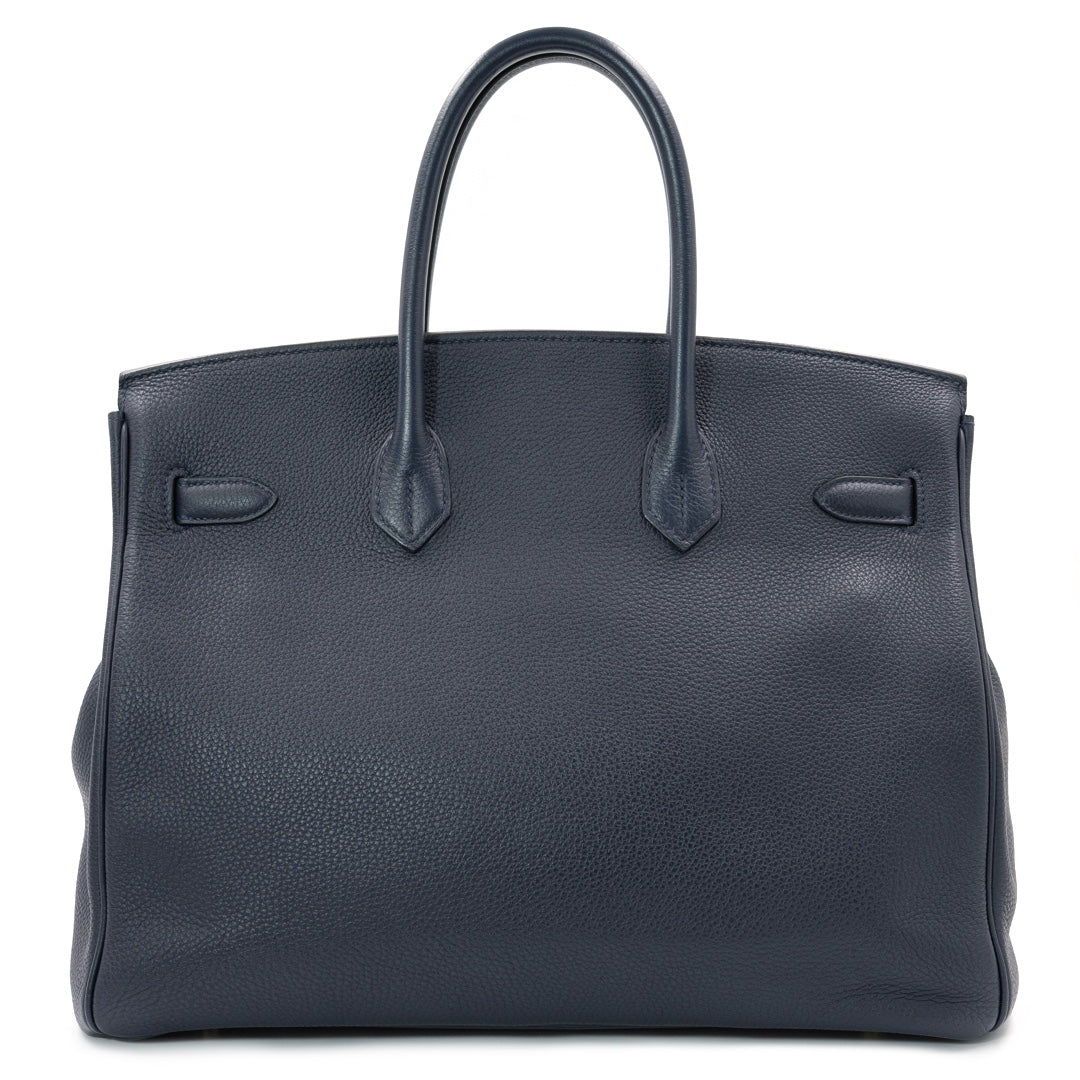 Hermès Birkin 35 bag in Bleu Nuit Togo leather with gold hardware - Gemaee  UAE
