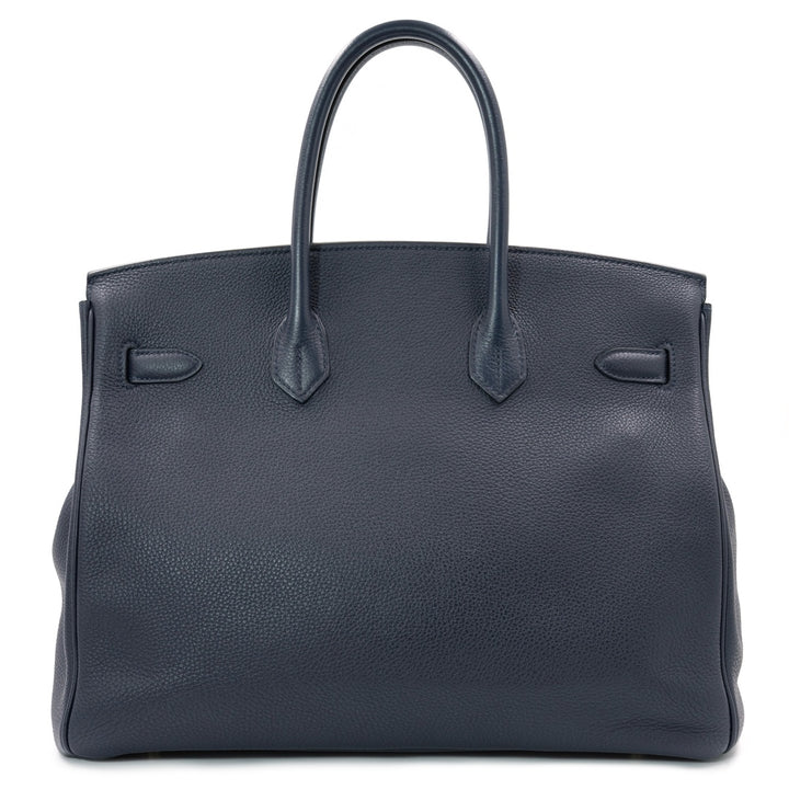 Hermès Birkin 35 bag in Bleu Nuit Togo leather with gold hardware - Gemaee  UAE