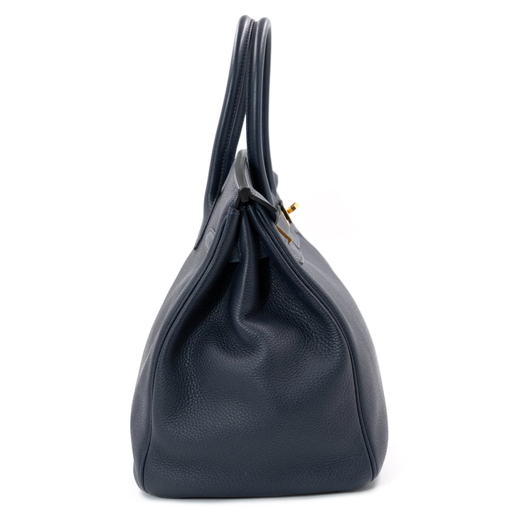 Hermès Birkin 35 bag in Bleu Nuit Togo leather with gold hardware - Gemaee  UAE
