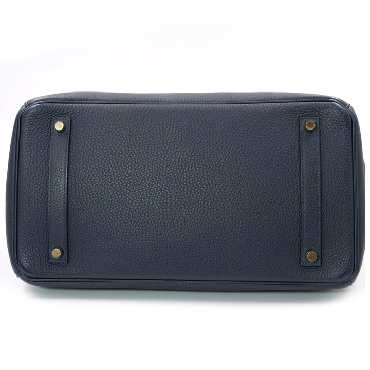 Hermès Birkin 35 bag in Bleu Nuit Togo leather with gold hardware - Gemaee  UAE