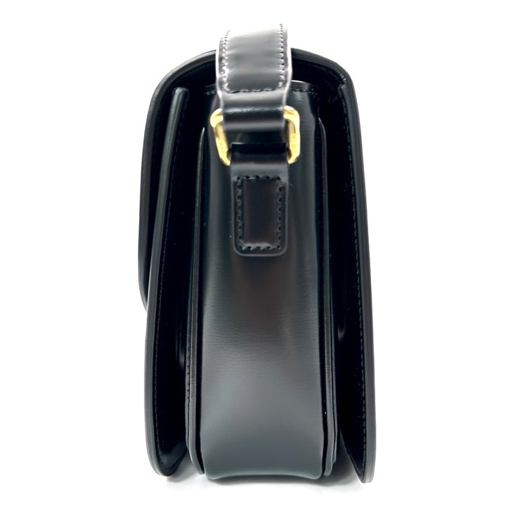 Céline Classique Sized Triomphe Bag in Shiny Calfskin Leather with Gold Hardware