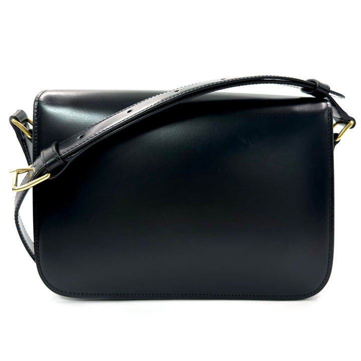 Céline Classique Sized Triomphe Bag in Shiny Calfskin Leather with Gold Hardware