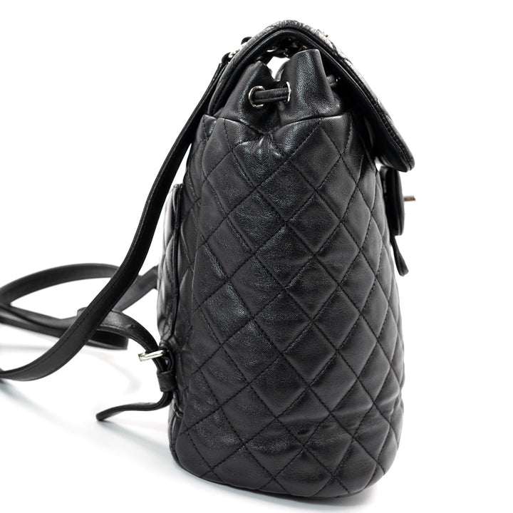 Chanel Urban Spirit Backpack in Black Quilted Lambskin with Silver Hardware - Gemaee  UAE