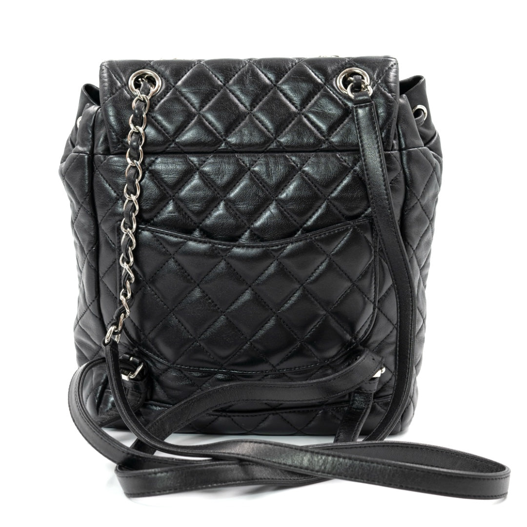 Chanel Urban Spirit Backpack in Black Quilted Lambskin with Silver Hardware - Gemaee  UAE