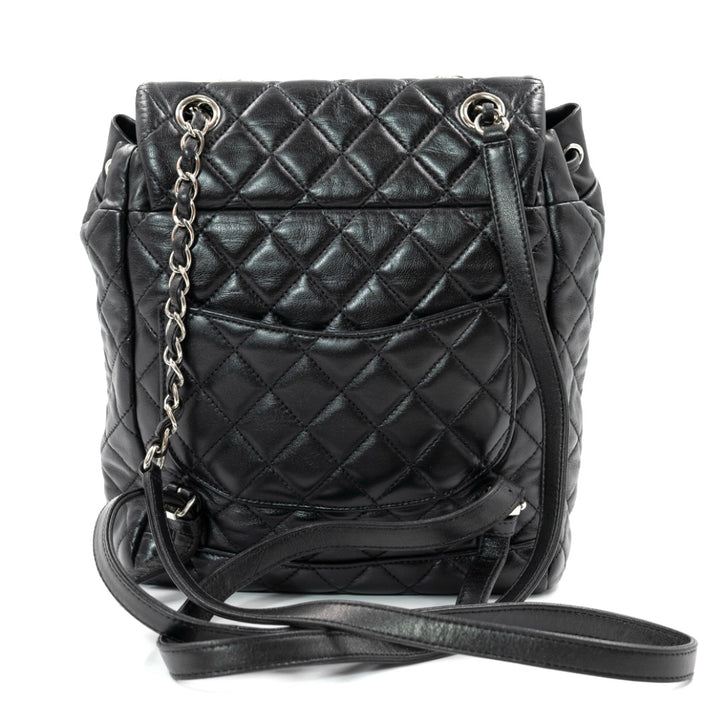 Chanel Urban Spirit Backpack in Black Quilted Lambskin with Silver Hardware - Gemaee  UAE