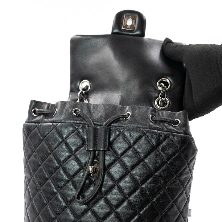 Chanel Urban Spirit Backpack in Black Quilted Lambskin with Silver Hardware - Gemaee  UAE