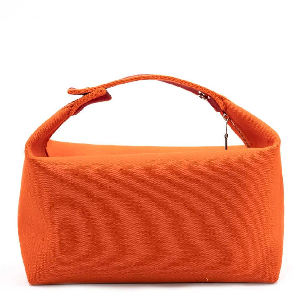 Hermès Bride-a-Brac Large Case in Orange Feu Canvas with Embroidered H Logo - Gemaee  UAE