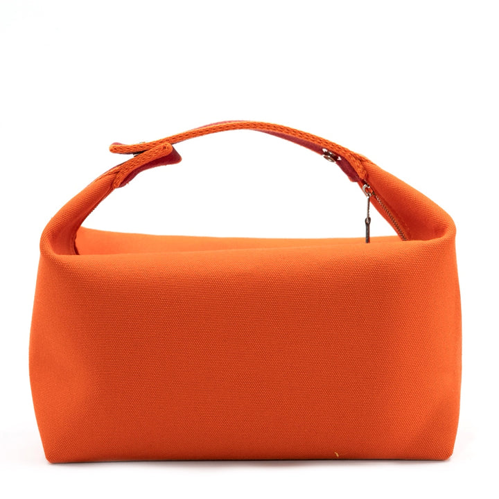 Hermès Bride-a-Brac Large Case in Orange Feu Canvas with Embroidered H Logo - Gemaee  UAE
