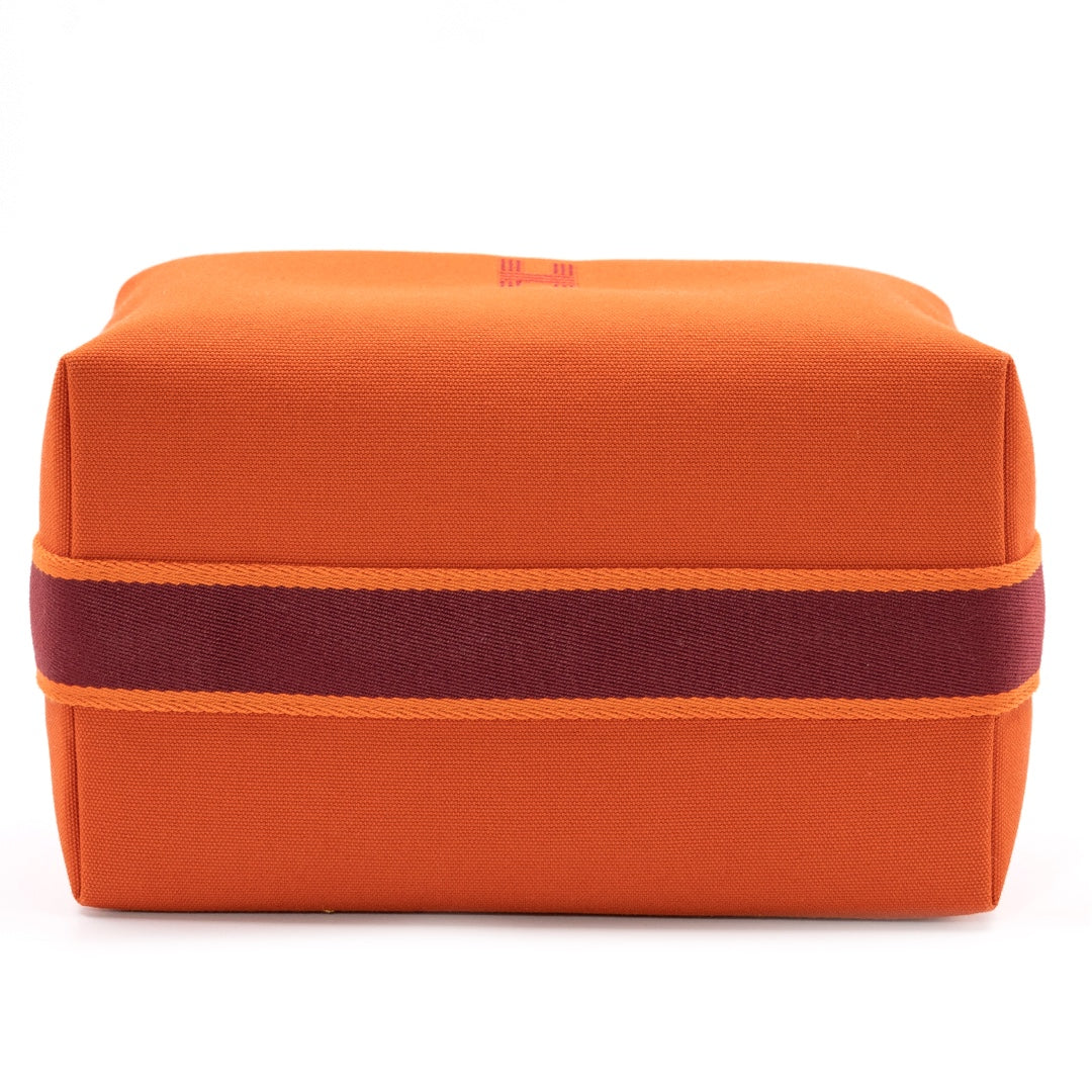 Hermès Bride-a-Brac Large Case in Orange Feu Canvas with Embroidered H Logo - Gemaee  UAE