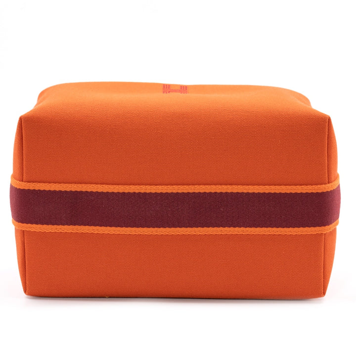 Hermès Bride-a-Brac Large Case in Orange Feu Canvas with Embroidered H Logo - Gemaee  UAE