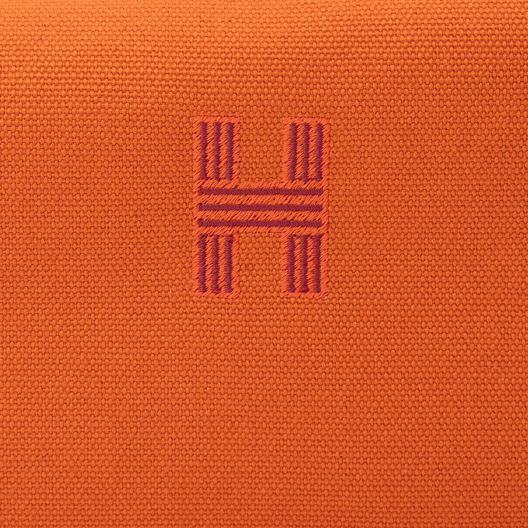 Hermès Bride-a-Brac Large Case in Orange Feu Canvas with Embroidered H Logo - Gemaee  UAE