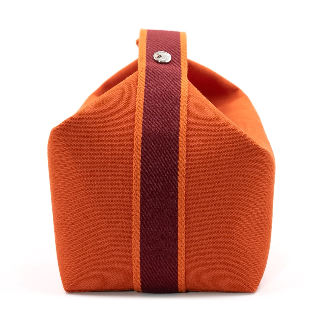 Hermès Bride-a-Brac Large Case in Orange Feu Canvas with Embroidered H Logo - Gemaee  UAE
