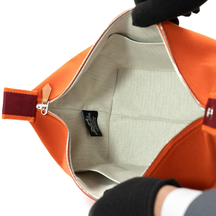 Hermès Bride-a-Brac Large Case in Orange Feu Canvas with Embroidered H Logo - Gemaee  UAE