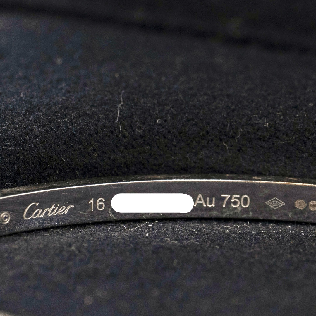 Cartier Love Bracelet Small Model Pavé in 18K White Gold with Diamonds - Gemaee  UAE