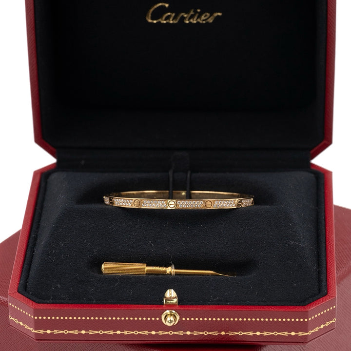 Cartier Love Bracelet Small Model Pavé in 18K Yellow Gold with Diamonds - Gemaee  UAE