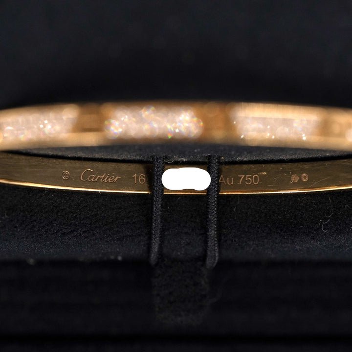 Cartier Love Bracelet Small Model Pavé in 18K Yellow Gold with Diamonds - Gemaee  UAE