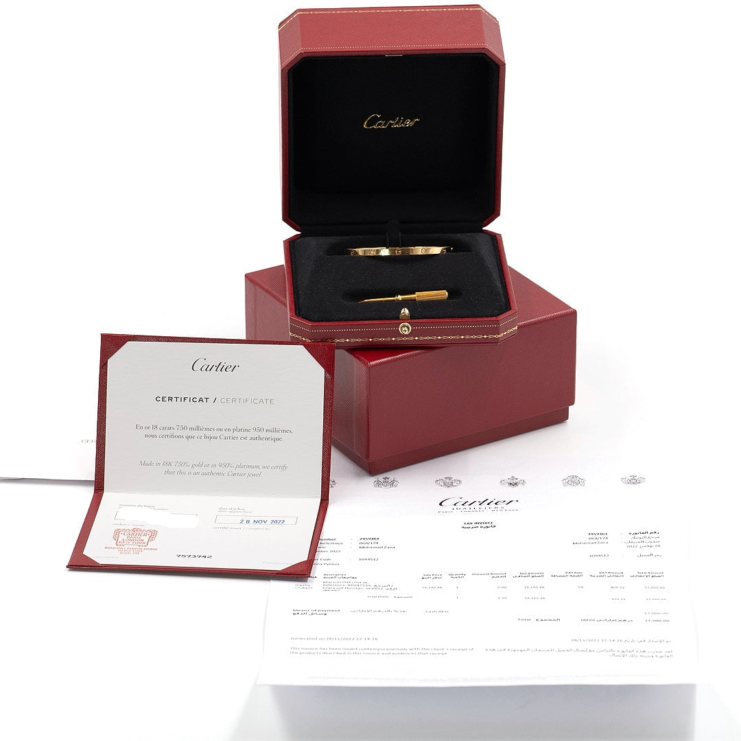 Cartier Love Bracelet Small Model in 18K Yellow Gold - Gemaee  UAE