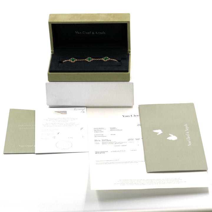 Van Cleef & Arpels Vintage Alhambra Bracelet 5 Motifs 18K Yellow Gold - Gemaee  UAE
