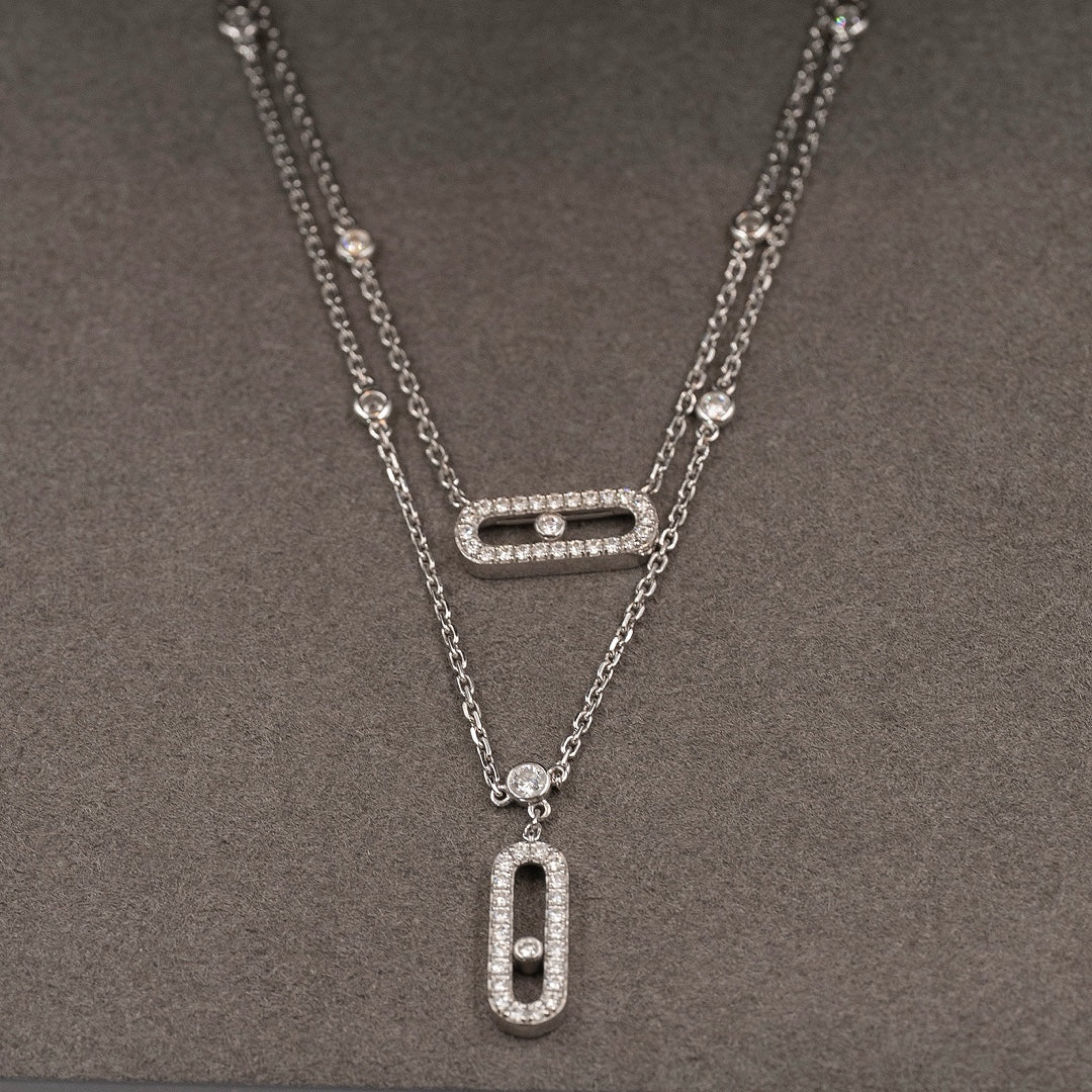 Messika Move Uno Two-Row Pavé Diamond Necklace - Gemaee  UAE