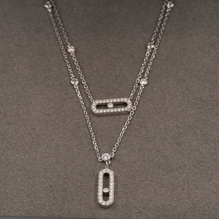 Messika Move Uno Two-Row Pavé Diamond Necklace - Gemaee  UAE