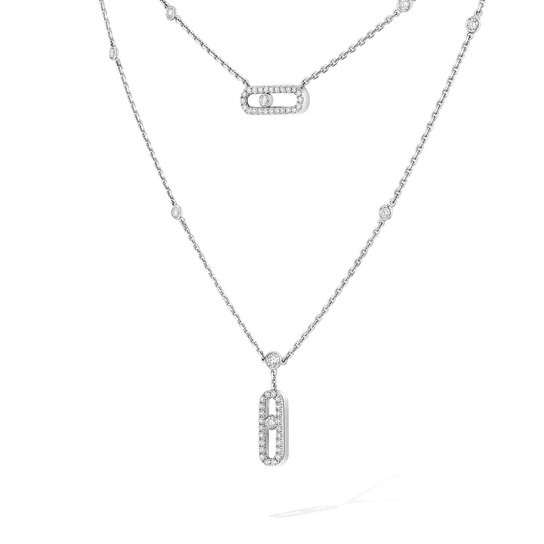 Messika Move Uno Two-Row Pavé Diamond Necklace - Gemaee  UAE