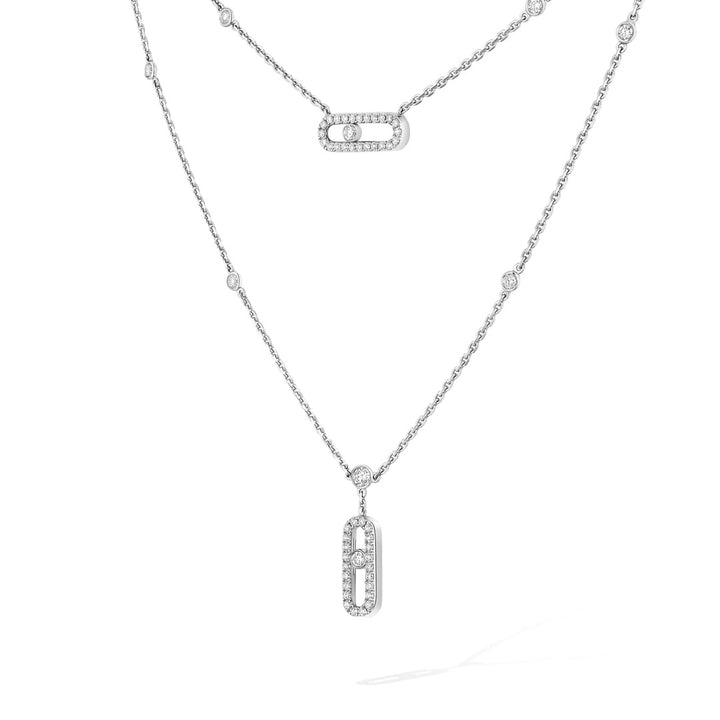 Messika Move Uno Two-Row Pavé Diamond Necklace - Gemaee  UAE