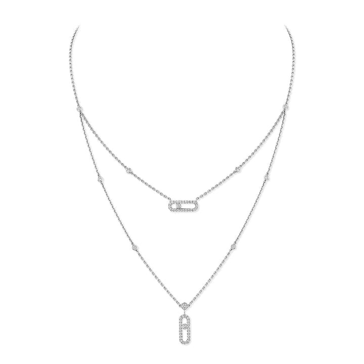 Messika Move Uno Two-Row Pavé Diamond Necklace - Gemaee  UAE