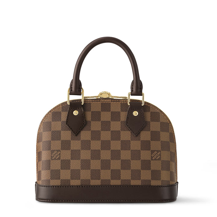 Louis Vuitton Alma BB Bag in Damier Ebene Canvas with Gold Hardware