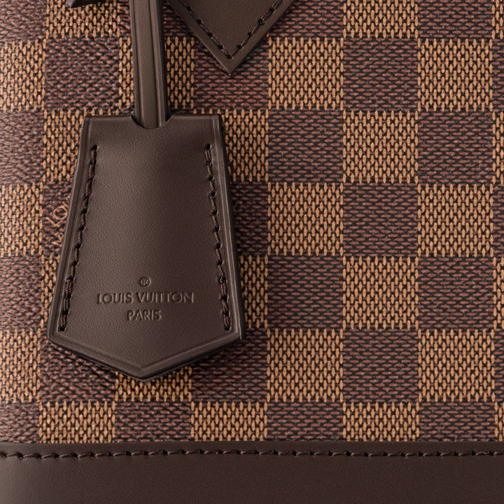 Louis Vuitton Alma BB Bag in Damier Ebene Canvas with Gold Hardware