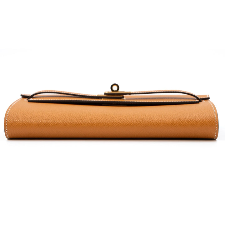 Hermès Kelly To Go 20 Epsom Calfskin Leather in Toffee with Gold Hardware