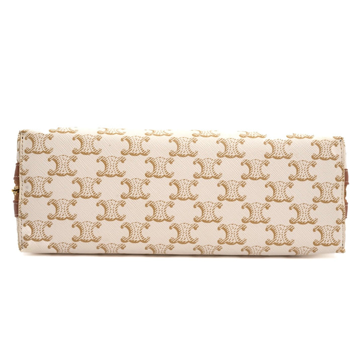Celine Large Cosmetic Pouch in White Triomphe Canvas - Gemaee  UAE