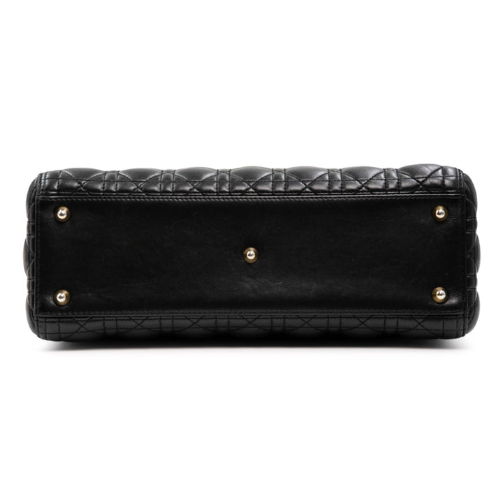Dior Black Cannage Leather Large Lady Dior Tote - Gemaee  UAE