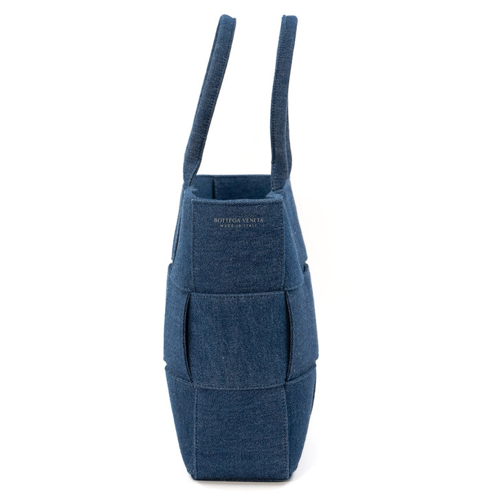 Bottega Veneta Arco Intrecciato Denim Tote Bag in Indigo - Gemaee  UAE